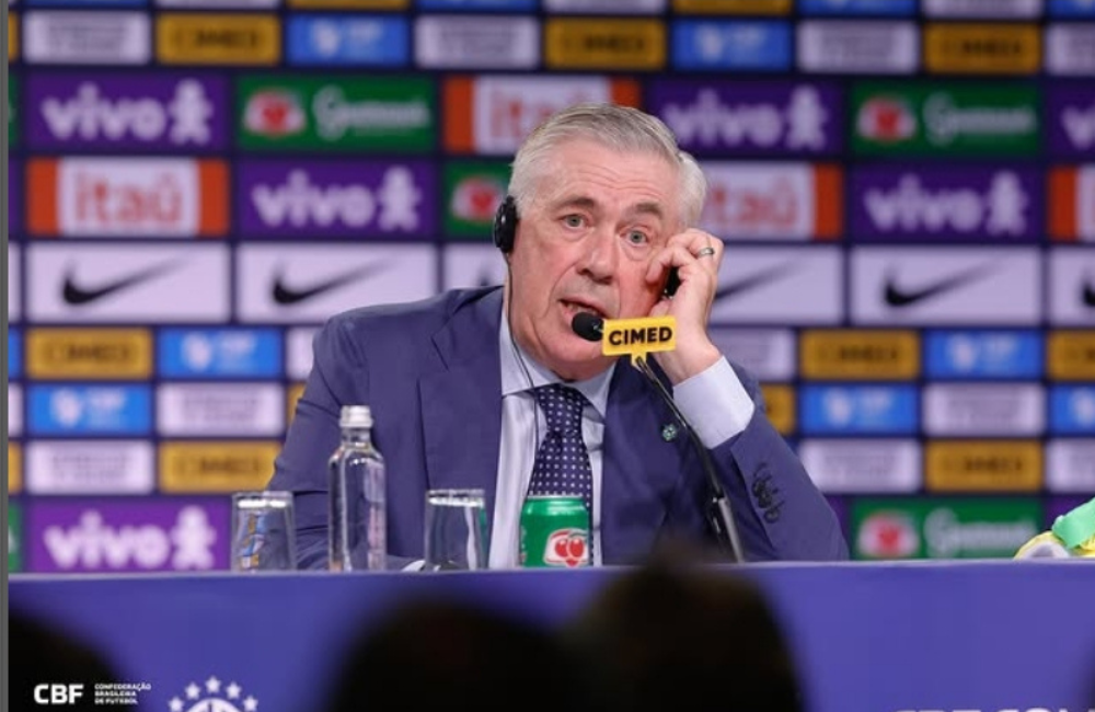 Ancelotti estará presente em jogos de Botafogo, Flamengo e Corinthians Divulgação: Rafael Ribeiro/CBF