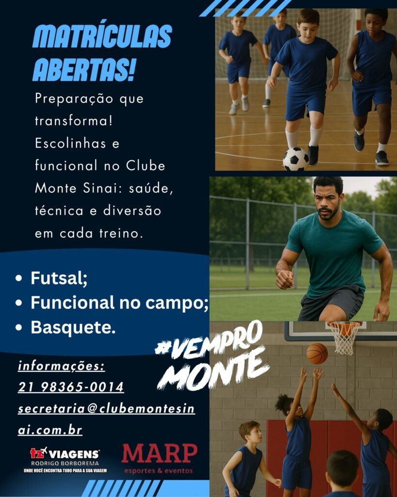 Clube Monte Sinai abre matrículas para novo projeto esportivo com aulas de futsal, funcional e basquete
Foto: divulgação