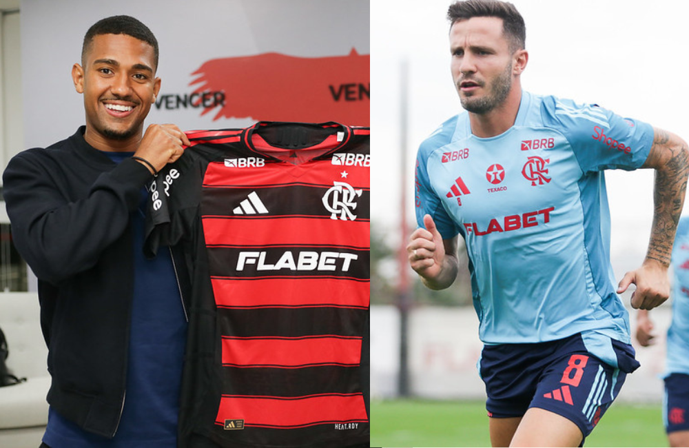 Samuel Lino e Saúl Ñínguez são registrados no BID e já podem estrear pelo Flamengo Divulgação: Flamengo