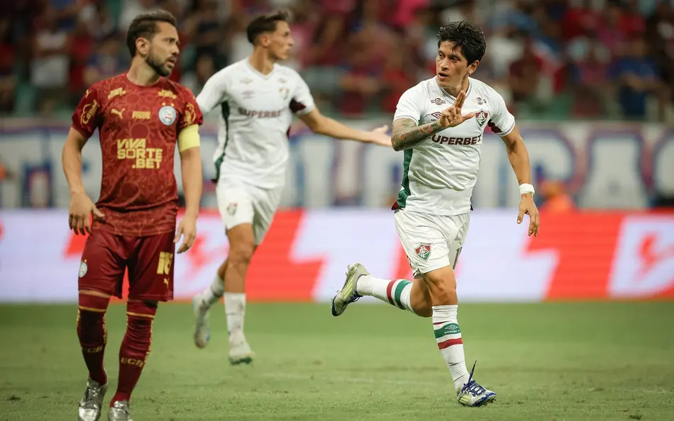 Cano comemora seu gol pelo Fluminense diante do Bahia, pelo Brasileirão (Foto: Marcelo Gonçalves/FFC)