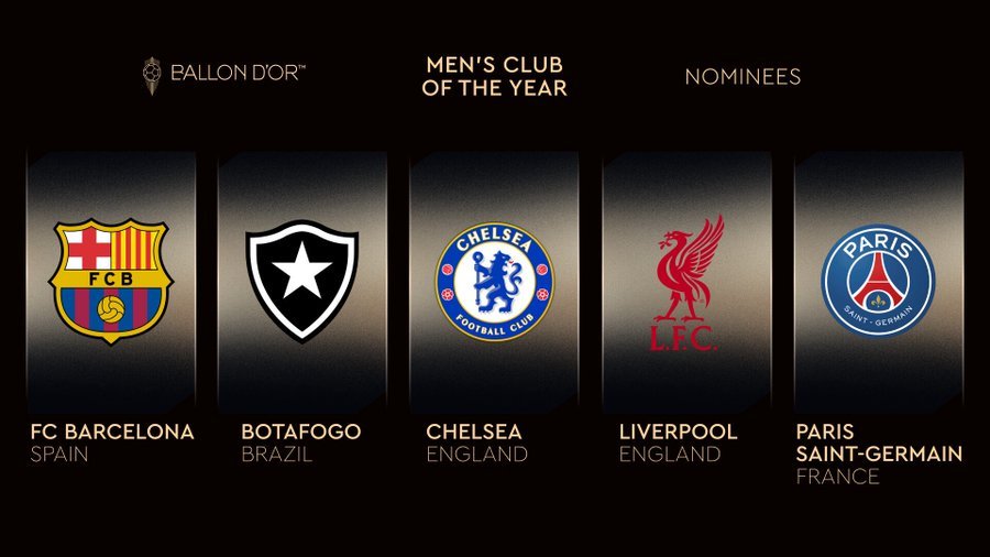 Botafogo é indicado a clube do ano por premiação da Bola de Ouro
Reprodução: Bola de Ouro