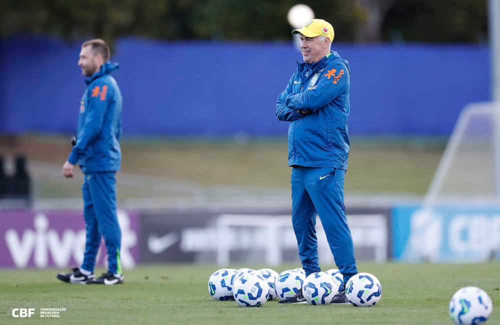 Ancelotti monta ataque com dupla do Chelsea e faz alterações na zaga Divulgação: Rafael Ribeiro/CBF