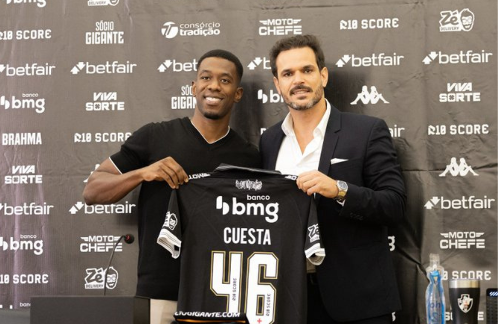 Em apresentação, Cuesta revela desejo de atuar bem no Vasco antes de pensar na Copa do Mundo Divulgação: Matheus Lima/Vasco