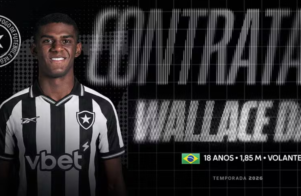 Após "troca" com o Fluminense, Botafogo anuncia contratação de Wallace Davi Divulgação: Botafogo