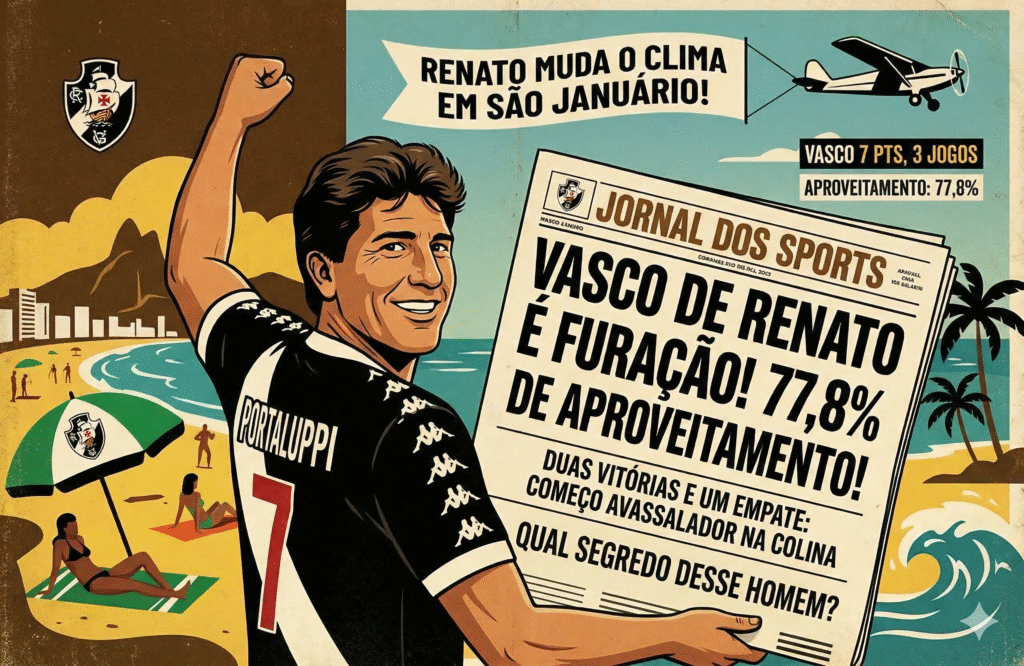 Renato Gaúcho técnico do Vasco comemora vitória em São Januário
