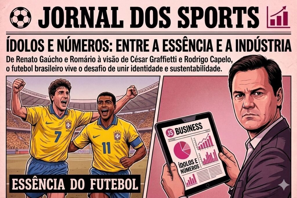 De Renato Gaúcho e Romário à visão de César Graffietti e Rodrigo Capelo, o futebol brasileiro vive o desafio de unir identidade e sustentabilidade.