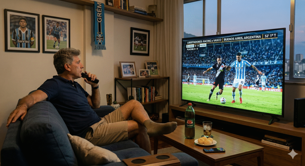 Renato Gaúcho foi criticado por assistir ao jogo do Vasco do sofá de casa em vez de ir à Argentina