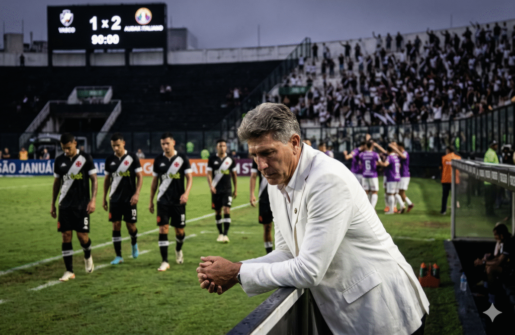 Renato Gaúcho preocupado no comando do Vasco em São Januário após derrota para o Audax Italiano