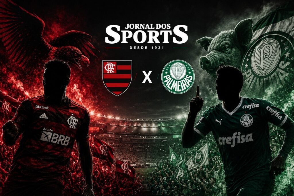 Arte de Flamengo x Palmeiras no Maracanã pela 17ª rodada do Campeonato Brasileiro