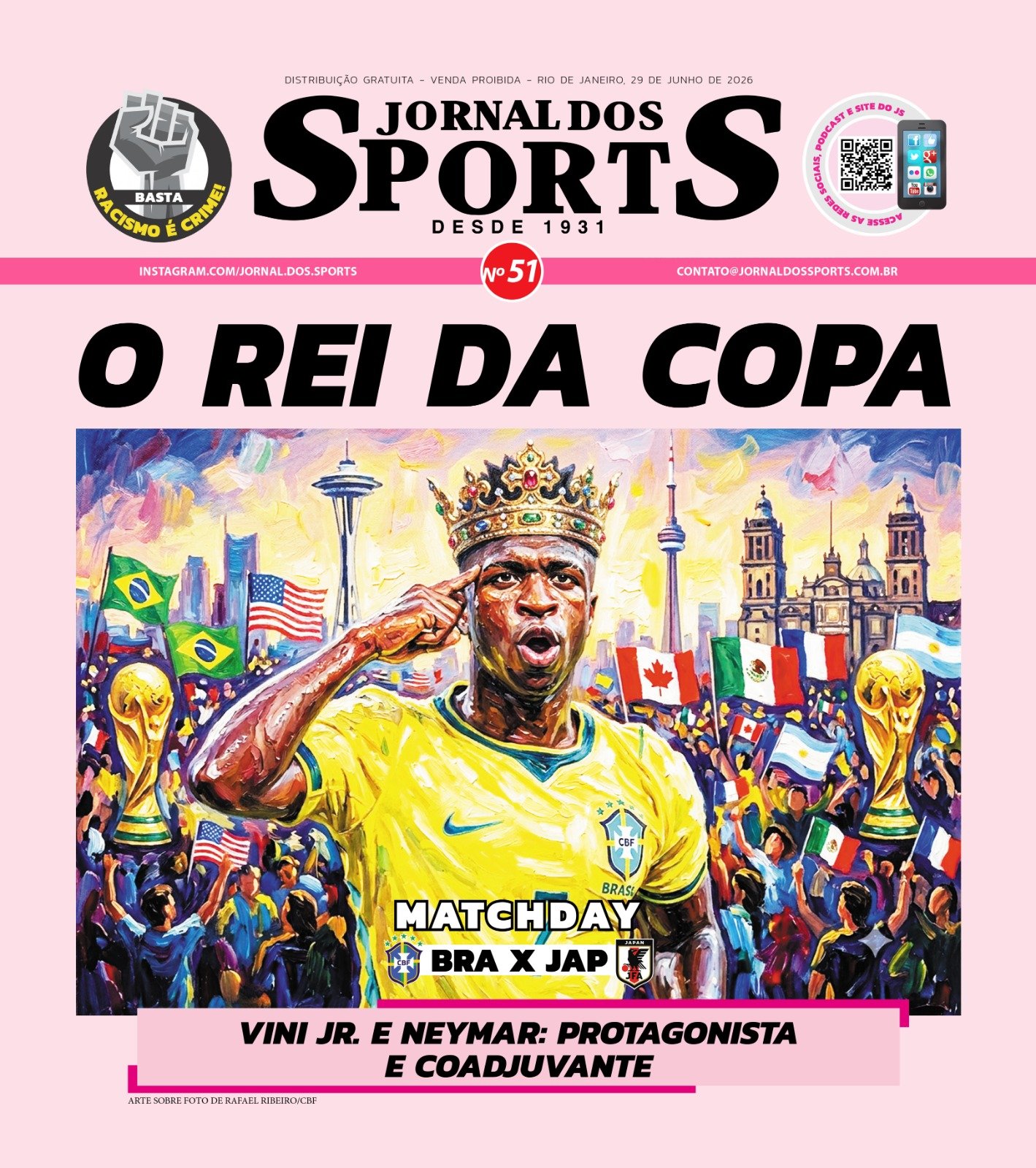 CAPA JORNAL DOS SPORTS - 29-06-26 - BRASIL X JAPÃO