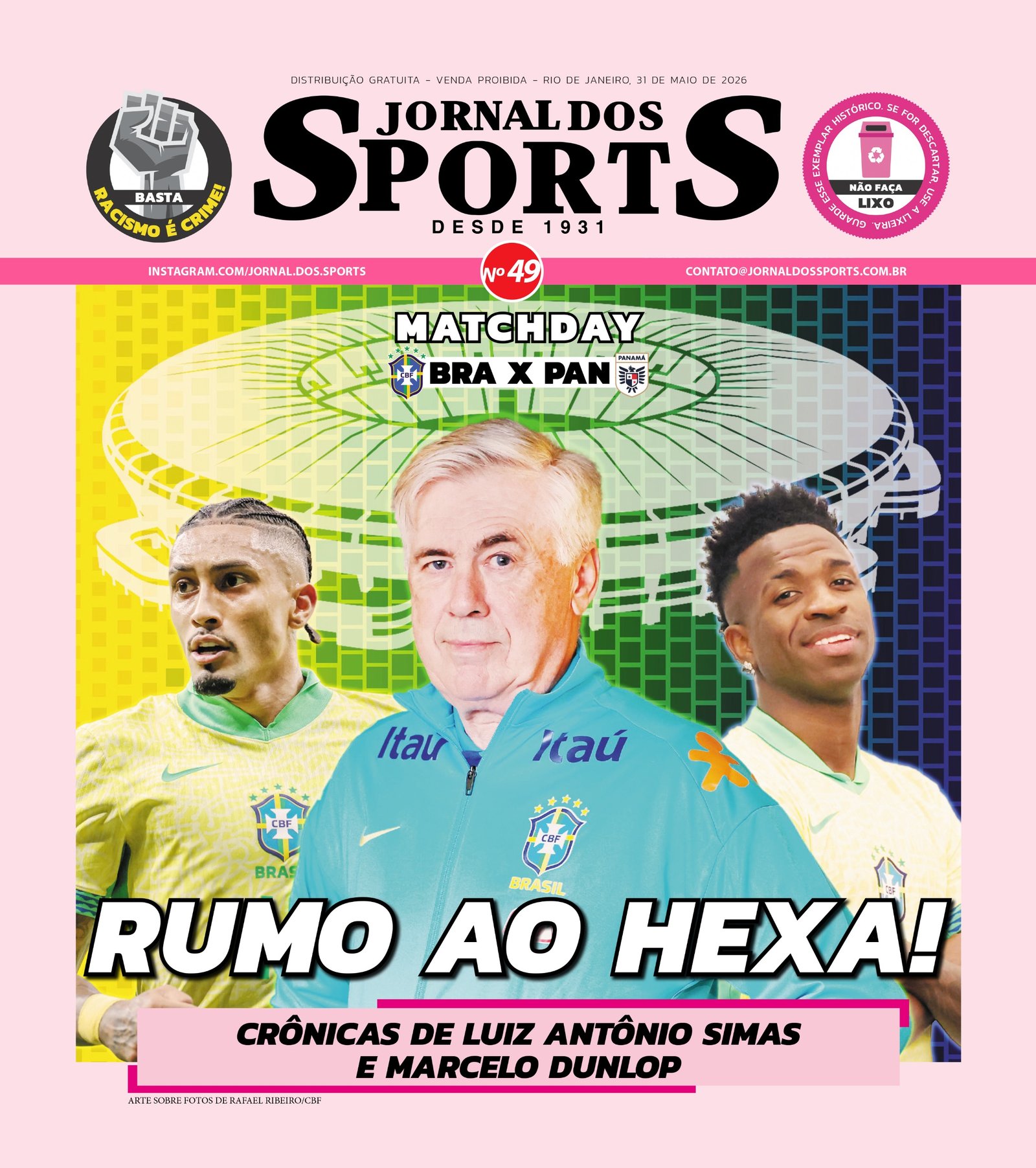 JORNAL DOS SPORTS - BRASIL X PANAMÁ - 31-05-26