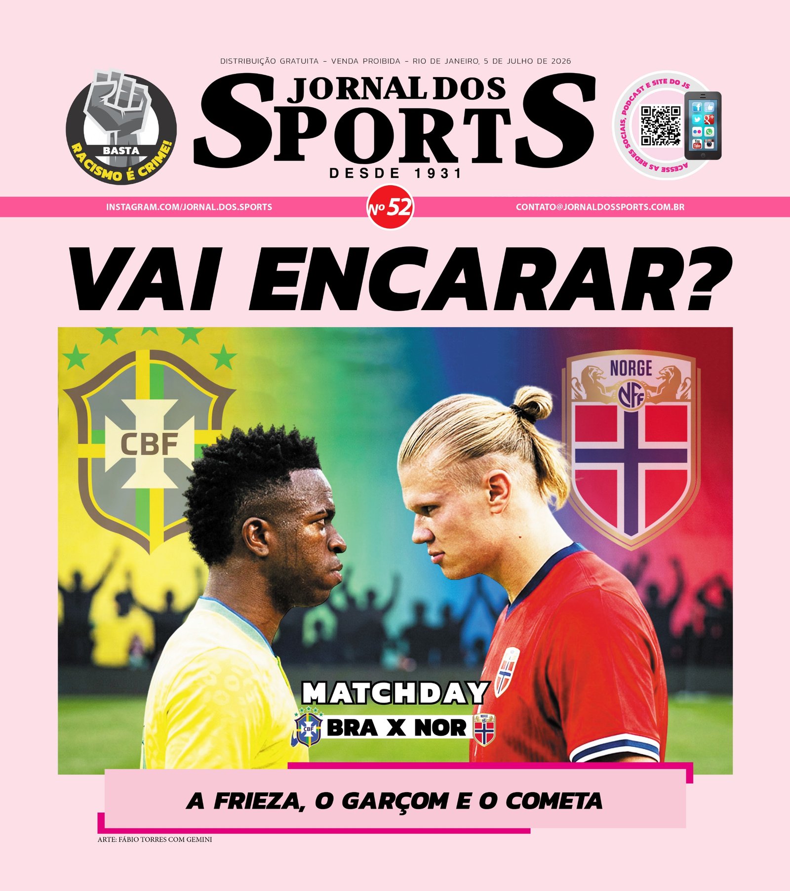 BRASIL X NORUEGA - JORNAL DOS SPORTS - COPA DO MUNDO